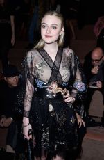 DAKOTA FANNING at Valentino Fashion Show in Paris 03/08/2016