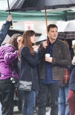 DAKOTA JOHNSON and Jamie Dornan at ‘Fifty Shades Darker’ Set in Vancouver 03/07/2016