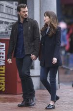 DAKOTA JOHNSON and Jamie Dornan on the Set of ‘Fifty Shades Darker’ in Vancouver 03/02/2016