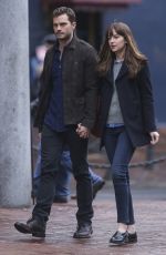 DAKOTA JOHNSON and Jamie Dornan on the Set of ‘Fifty Shades Darker’ in Vancouver 03/02/2016