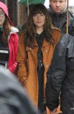 DAKOTA JOHNSON on the Set of 