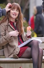DAKOTA JOHNSON on the Set of ‘Fifty Shades Darker’ in Vancouver 03/14/2016