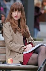 DAKOTA JOHNSON on the Set of ‘Fifty Shades Darker’ in Vancouver 03/14/2016