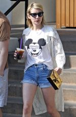EMMA ROBERTS in Jeans Shorts Out in Los Aneles 03/18/2016