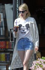 EMMA ROBERTS in Jeans Shorts Out in Los Aneles 03/18/2016