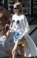 EMMA ROBERTS in Jeans Shorts Out in Los Aneles 03/18/2016