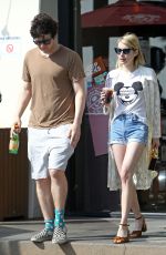 EMMA ROBERTS in Jeans Shorts Out in Los Aneles 03/18/2016