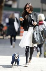 FAMKE JANSEN Walks Her Dog in New York 03/18/2016