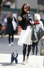 FAMKE JANSEN Walks Her Dog in New York 03/18/2016