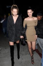GIGI and BELLA HADID Leaves Nice Guy in West Hollywood 03/19/2016
