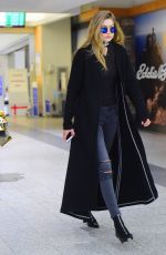 GIGI HADID Arrives at JFK Airport in New York 03/24/2016