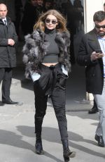 GIGI HADID Leaves Chanel Fashion Show in Paris 03/08/2016