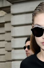 GIGI HADID Leaves Giambattista Valli Fashion Show in Paris 03/07/2016