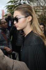 GIGI HADID Leaves Giambattista Valli Fashion Show in Paris 03/07/2016