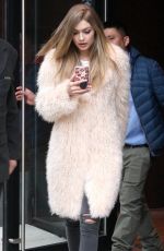 GIGI HADID Leaves Her Apartment in New York 03/18/2016
