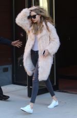 GIGI HADID Leaves Her Hotel in New York 03/18/2016