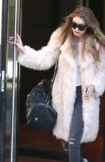 GIGI HADID Leaves Her Hotel in New York 03/18/2016