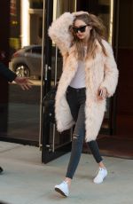 GIGI HADID Leaves Her Hotel in New York 03/18/2016