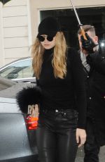 GIGI HADID Leaves Her Hotel in Paris 03/05/2016