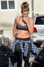 HAILEY BALDWIN in Tank Top Leaves a Yoga Studio in Hollywood 03/26/2016