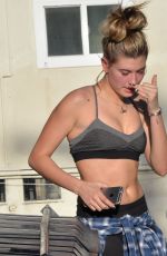 HAILEY BALDWIN in Tank Top Leaves a Yoga Studio in Hollywood 03/26/2016