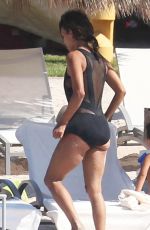 HALLE BERRY in Swimsut at a Beach in Mexico 03/23/2016