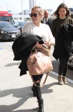 HILARY DUFF Arrives at LAX Airport in Los Angeles 03/01/2016