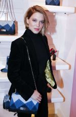 LEA SEYDOUX at Roger Vivier Prismick Denim Party in Paris 03/07/2016