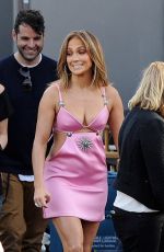 JENNIFER LOPEZ in Pink Mini-dress Arrives at 