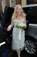 JERRY HALL Arrives at St. Brides in London 03/05/2016