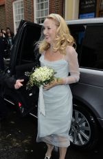 JERRY HALL Arrives at St. Brides in London 03/05/2016
