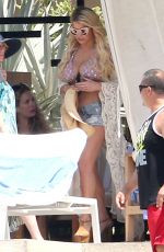 JESSICA SIMPSON in Bikini Top and Daisy Dukes at a Hotel in Cabo San Lucas 03/30/2016