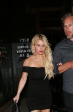 JESSICA SIMPSON Leaves a Restaurant in Los Angeles 03/12/2016