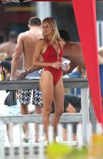 KELLY ROHRBACH in Red Swimsuit on Set of Baywatch 03/04/2016