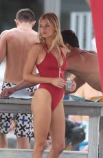KELLY ROHRBACH in Red Swimsuit on Set of Baywatch 03/04/2016