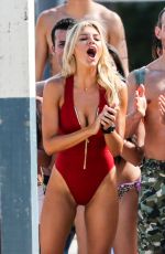 KELLY ROHRBACH in Swimsuit on the Set of 