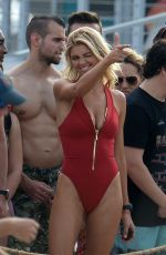 KELLY ROHRBACH in Swimsuit on the Set of 