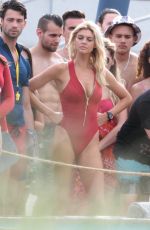 KELLY ROHRBACH in Swimsuit on the Set of 