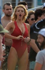 KELLY ROHRBACH in Swimsuit on the Set of 