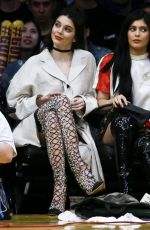 KENDALL and KYLIE JENNER at Staples Center in Los Angeles 03/15/2016