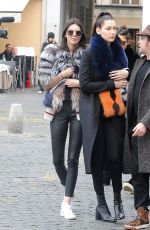 KENDALL JENNER and BELLA HADID Out and About in Rome 03/10/2016