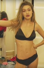 KENDALL JENNER and GIGI Hadid in Underwear on the Set of a Photoshoot, March 2016