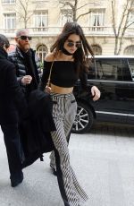 KENDALL JENNER Arrives at Her Hotel in Paris 03/07/2016