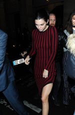 KENDALL JENNER Leaves Dior Afterparty in Paris 03/04/2016