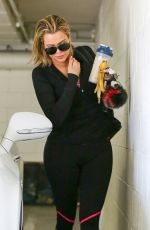 KHLOE KARDASHIAN in Tights Arrives at a Gym in Beverly Hills 03/01/2016