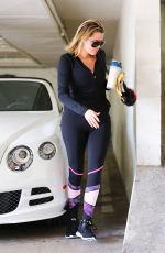 KHLOE KARDASHIAN in Tights Arrives at a Gym in Beverly Hills 03/01/2016