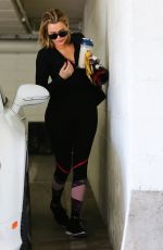 KHLOE KARDASHIAN in Tights Arrives at a Gym in Beverly Hills 03/01/2016