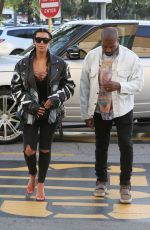 KIM KARDASHIAN and Kanye West at a Movie Date Night in Woodland Hills 03/12/2016
