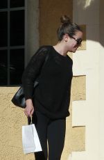 LEA MICHELE Leaves a Skin Care Clinic in Los Angeles 03/08/2016