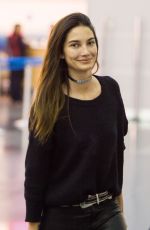 LILY ALDRIDGE at JFK Airport in New York 03/07/2016